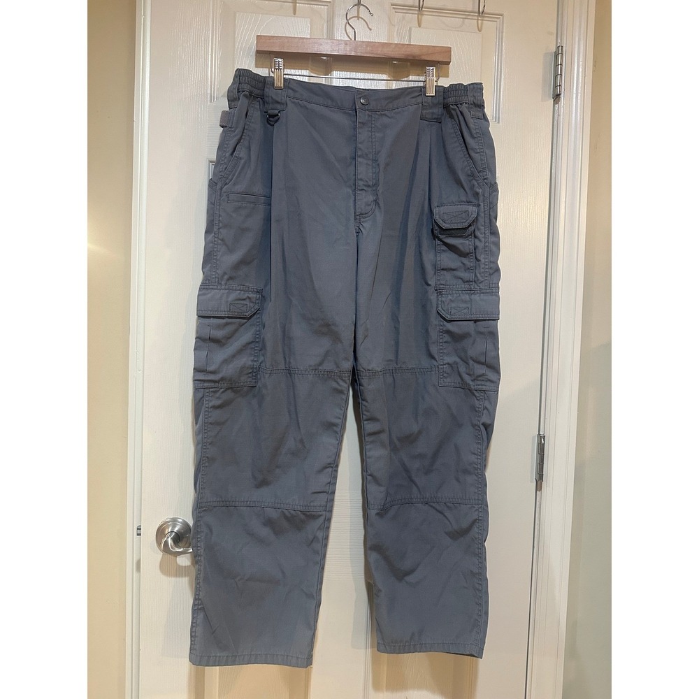 5.11 Tactical Mens Cargo Pants Grey Ripstop Utility Work Trousers 40x30 74251